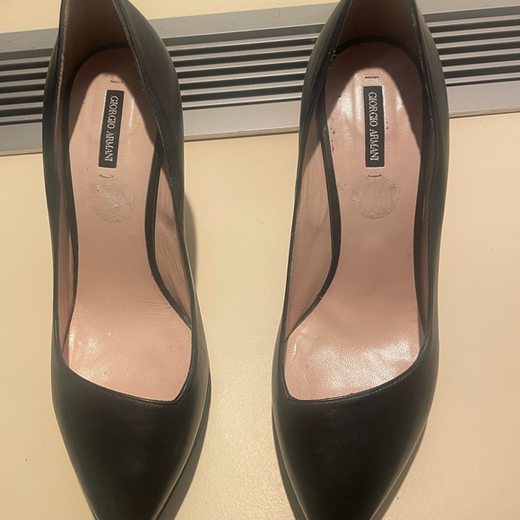 Armani black leather shoes -like new - Picture 2 of 5